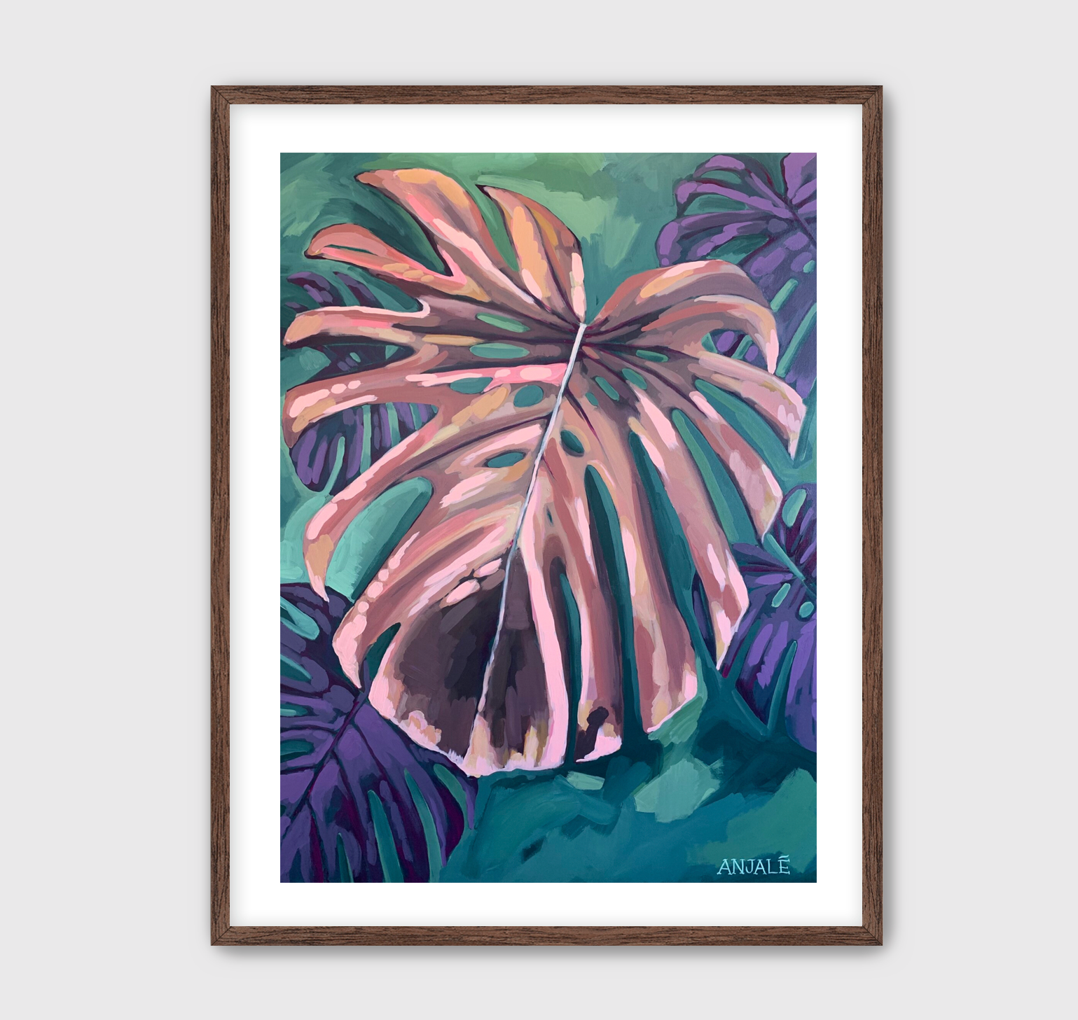 abstract monstera painting Midnight Monstera – Anjalé Fine